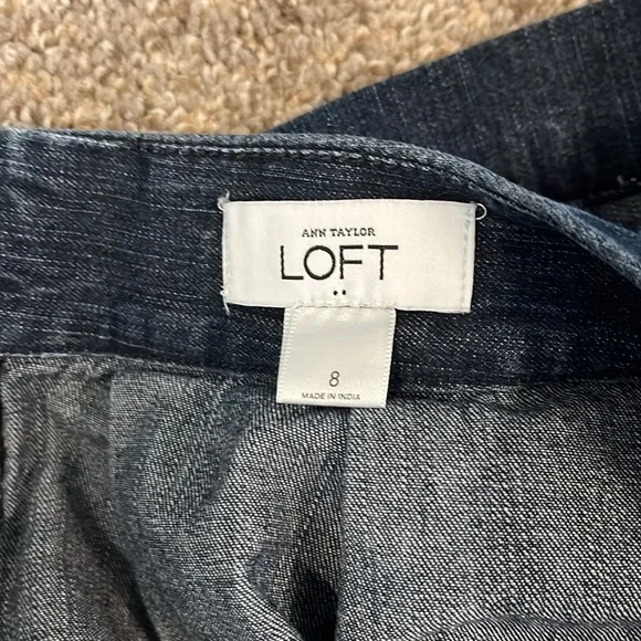 LOFT pleated denim skirt - Picture 3 of 3